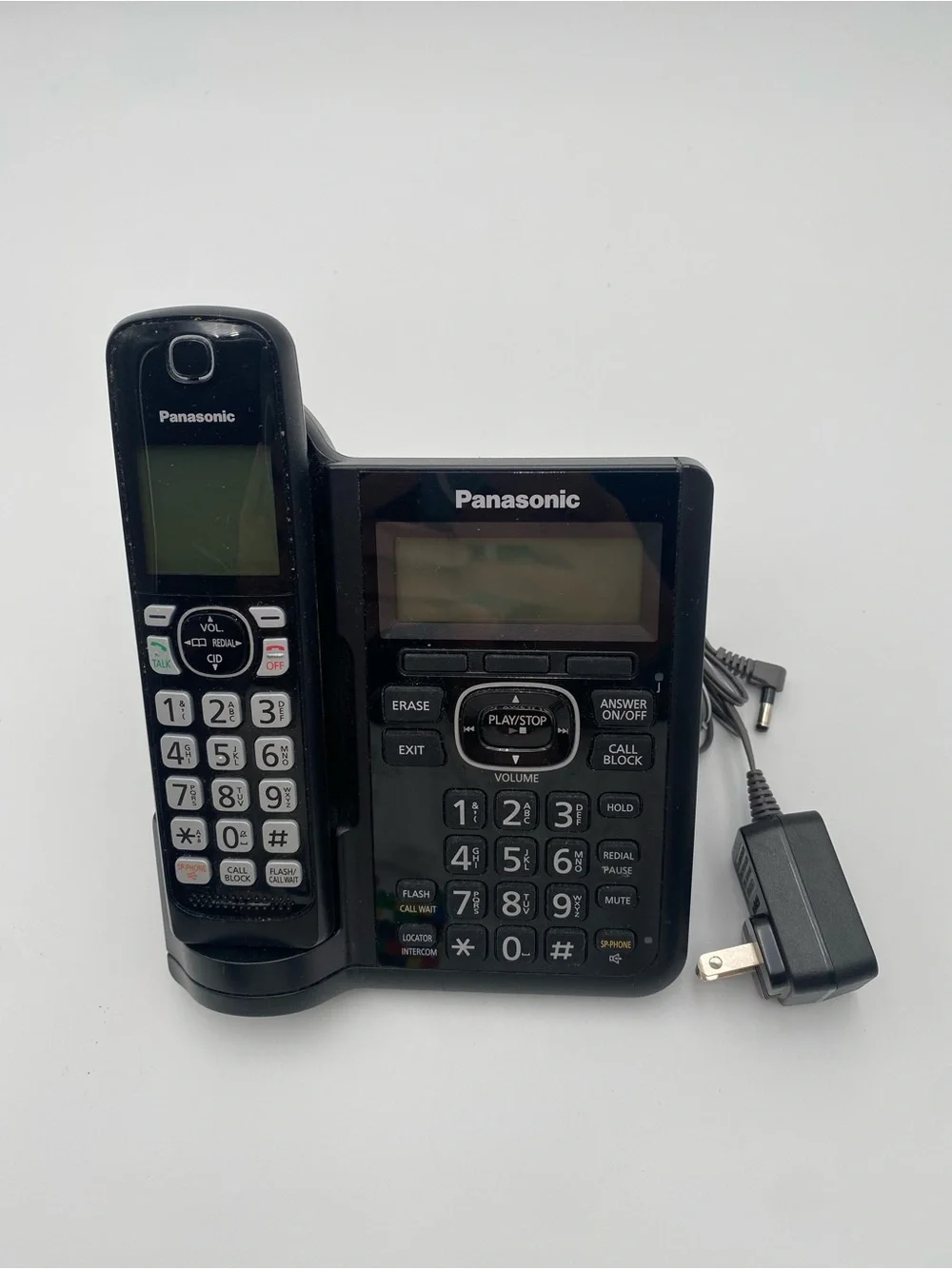 Vintage Panasonic Black Cordless Phone with Base and Charger